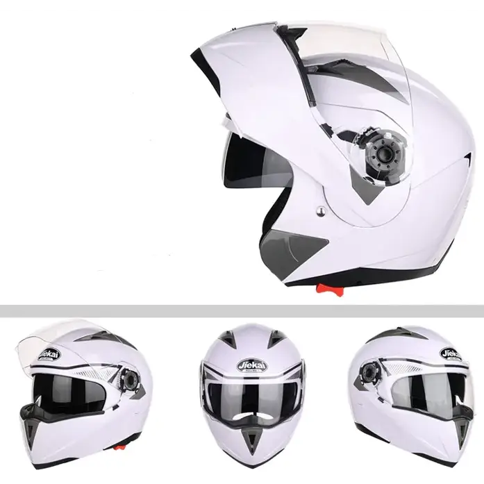 JieKai Motorcycle Half Face Helmet with Dual Lens