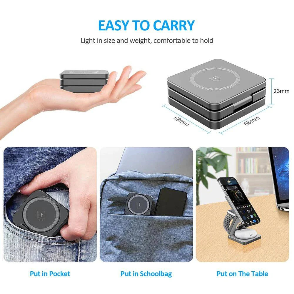 Keajor™ 3 in 1 Wireless Charger Portable Pad - Joomcy