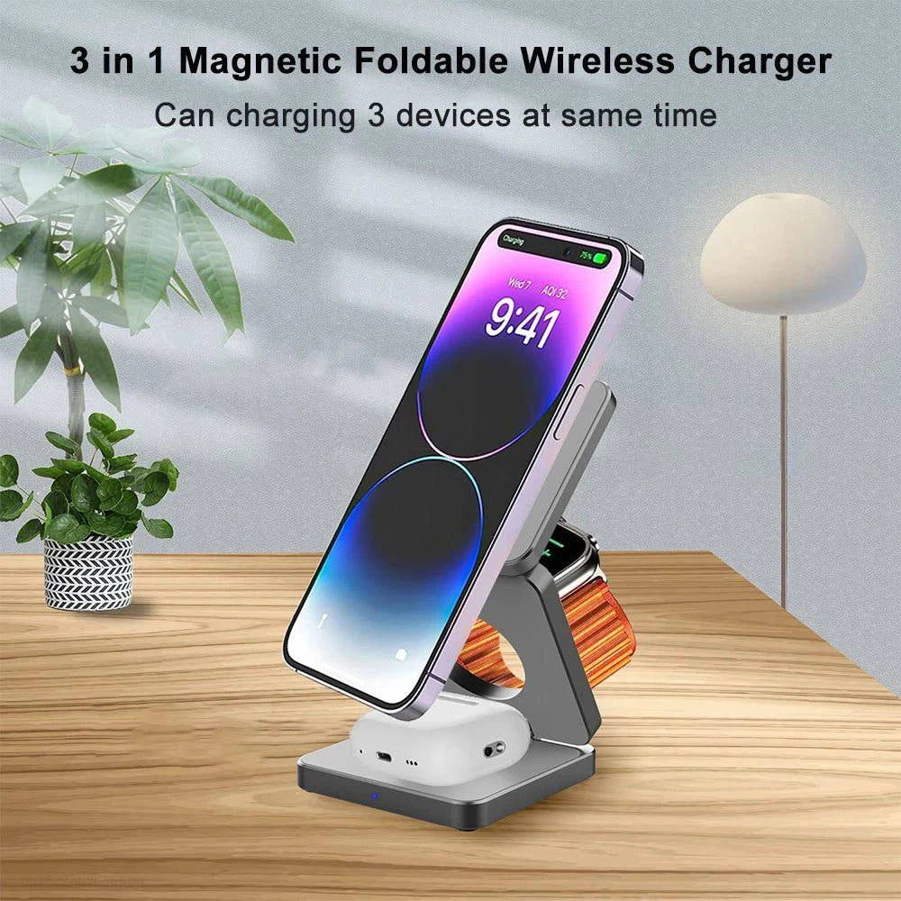 Keajor™ 3 in 1 Wireless Charger Portable Pad - Joomcy