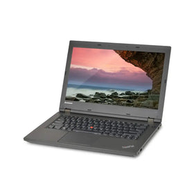 Black lenovo thinkpad laptop with a sleek, matte finish and the iconic red trackpoint.