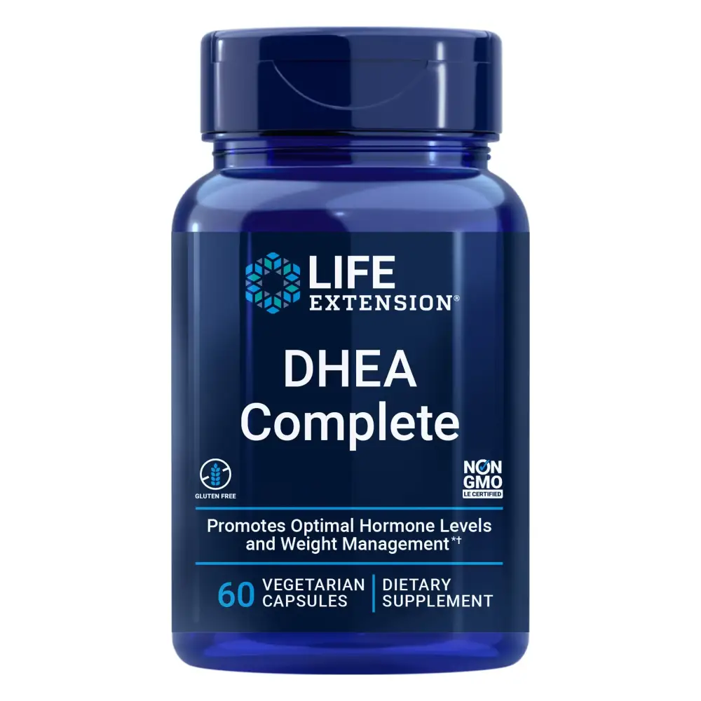 Life Extension DHEA Complete with 7-Keto - Maximize Support of Healthy Body Weight Mood Lean Muscle Mass Libido & More - Non-GMO Gluten-Free Vegetarian - 60 Capsules