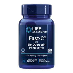 Life Extension Fast-C® and Bio-Quercetin® Fast delivery and Absorption Vitamin C Fenugreek Immune Support Magnesium Gluten-Free Non-GMO Vegetarian 60 Tablets