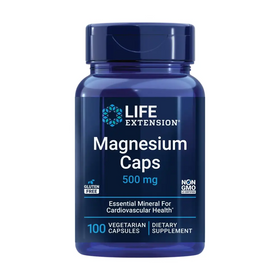Life Extension Magnesium Caps 500 mg magnesium oxide citrate succinate heart health healthy bones metabolism support 100 vegetarian capsules