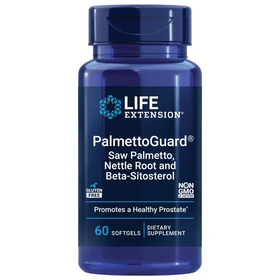 Life Extension PalmettoGuard® Saw Palmetto Nettle Root and Beta-Sitosterol Supports Healthy Prostate Function & Hormone Metabolism 160 mg of Saw Palmetto for Men Gluten-Free Non-GMO 60 softgels