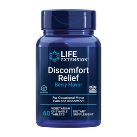 Life Extension Pea Discomfort Relief (Berry Flavor) for Occasional Minor Pain & Discomfort – Palmitoylethanolamide Supplement - Gluten-Free Non-GMO Vegetarian – 60 Chewable Tablets