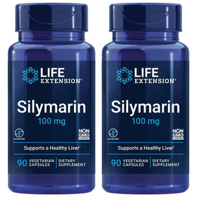 Life Extension Silymarin – Milk Thistle Extract – Supports Liver Health – Gluten-Free Non-GMO Vegetarian – Two Pack - 2 x 90 Capsules