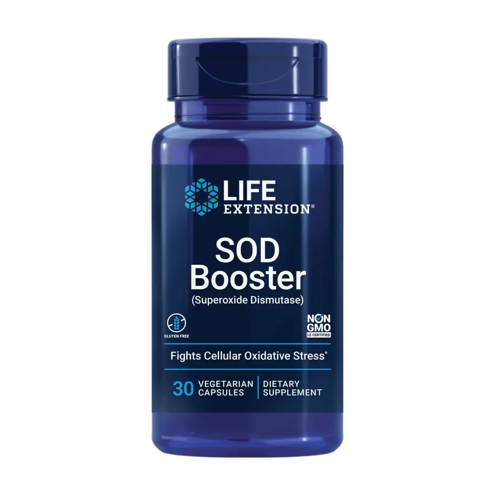 Life Extension SOD Booster - Superoxide Dismutase Supplement - Antioxidant for Liver Health and Detox - with Chokeberry Extract & Melon Concentrate - Gluten-Free Non-GMO Vegetarian – 30 Capsules
