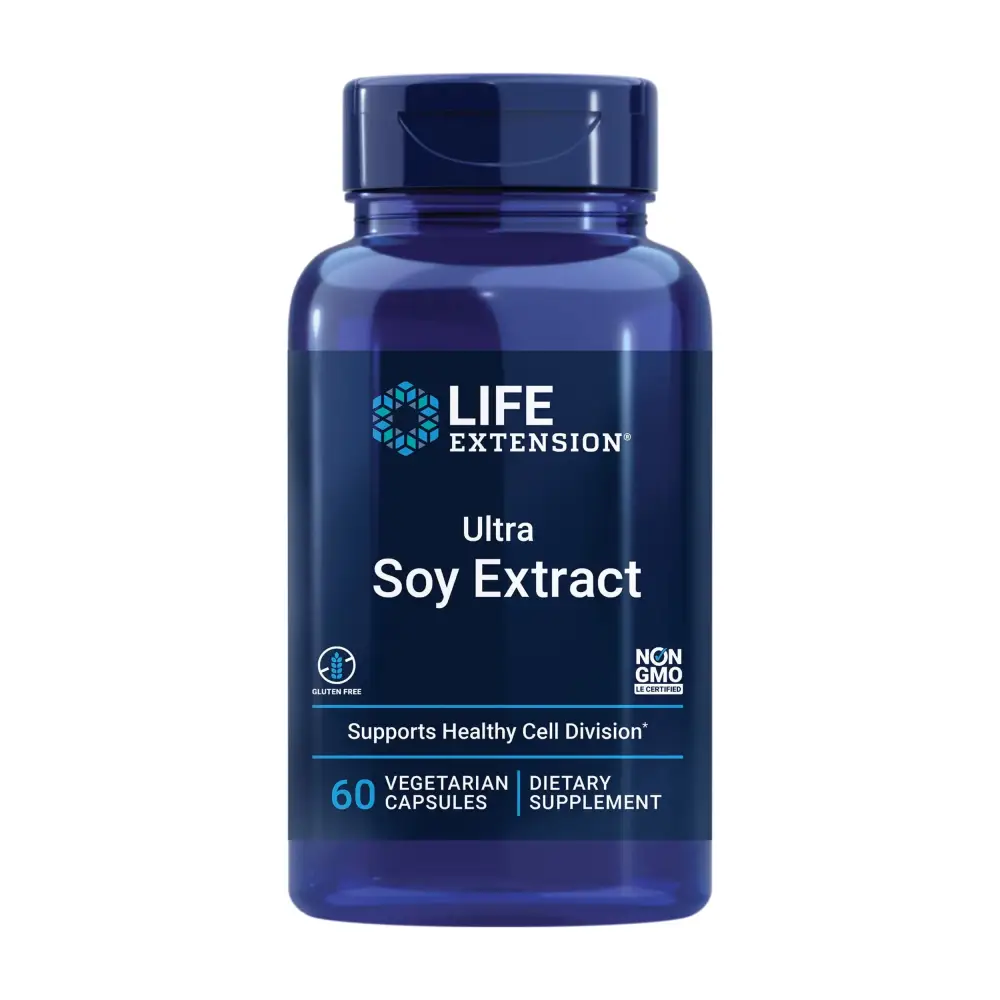 Life Extension Ultra Soy Extract Healthy Aging & Cell Health Gluten-Free Non-GMO Vegetarian 60 Capsules