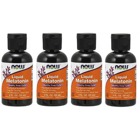 Liquid Melatonin 3mg (Pack of 4) Now Foods 8 oz. (4 x 2 oz.) Liquid