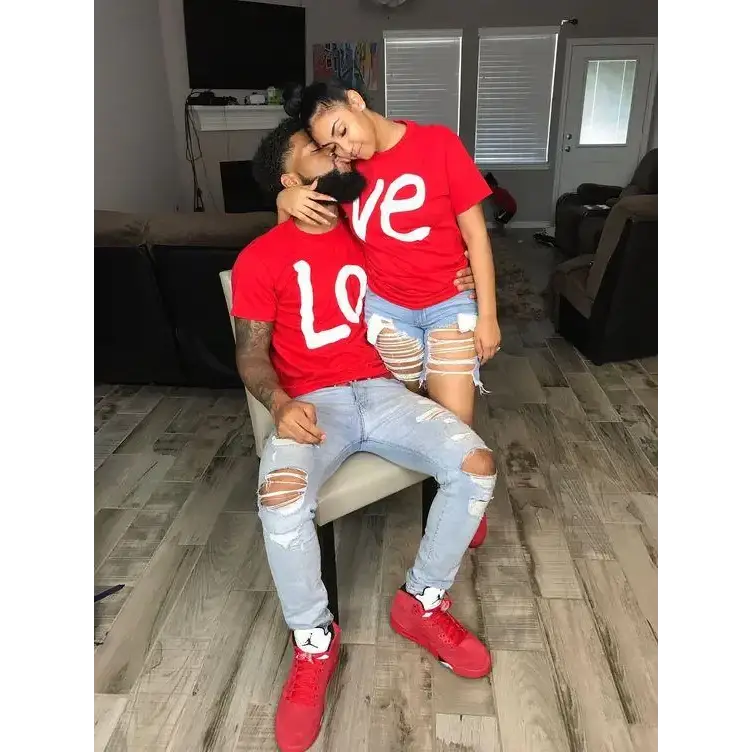 LOVE Couples Short Sleeve T-Shirt with Print