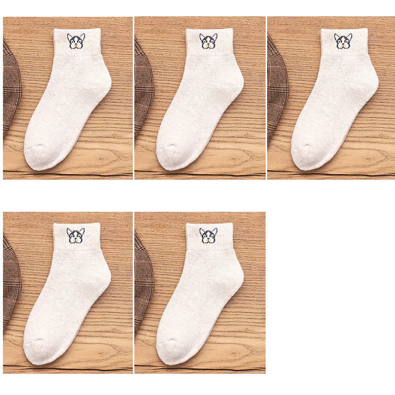 Cartoon Embroidered Tube Socks - Joomcy