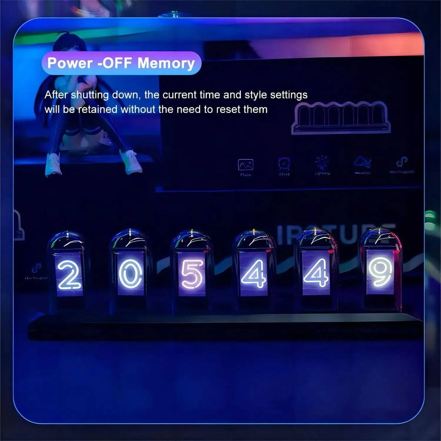 MagicPop™ RGB Nixie Tube Clock With LED Screen - Joomcy