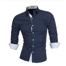 Men's Casual Slim Fit Long Sleeve Shirt 5226