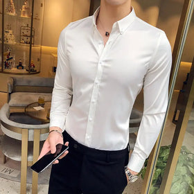 Men's Fashionable Long Sleeve Casual Shirt - Slim Fit