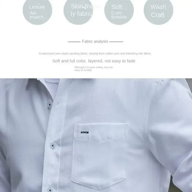 Men's Long Sleeve Cotton Shirt - Slim Fit Casual Top