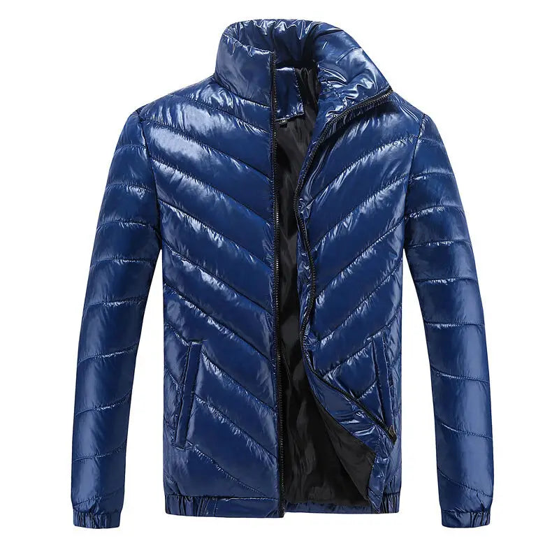 Men's Warm Stand Collar Jacket, Thick Cotton Coat