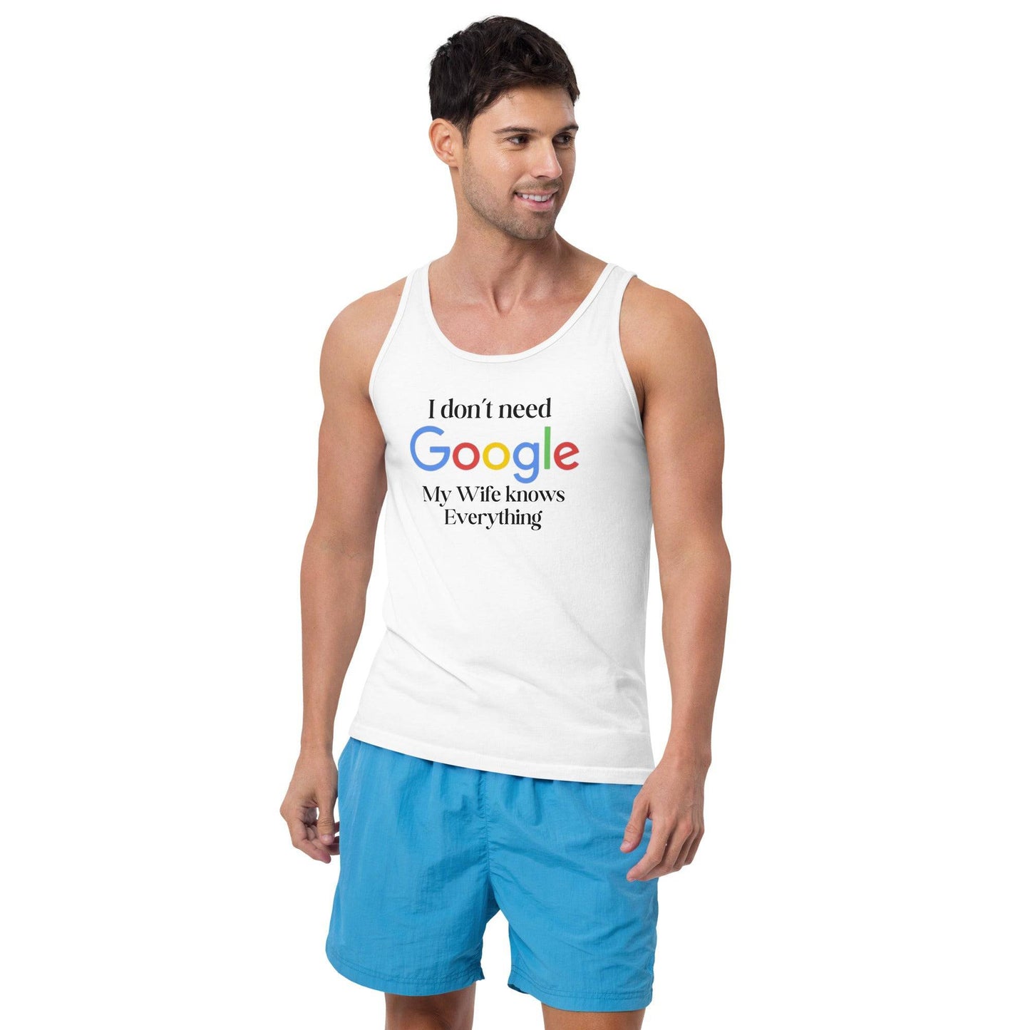 Men's White Tank Top - Joomcy