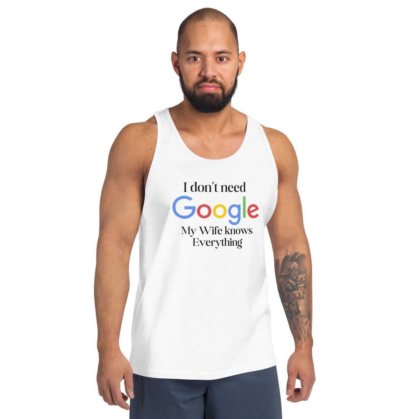 Men's White Tank Top - Joomcy