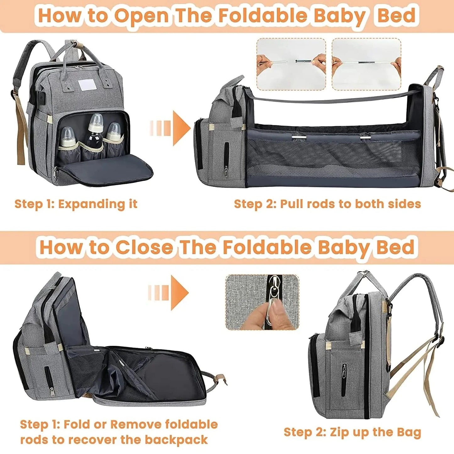 MommyBag™ Folding Baby Bed Backpack - Joomcy