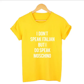 Moschino Letter Short Sleeve Cotton Couples T-Shirt