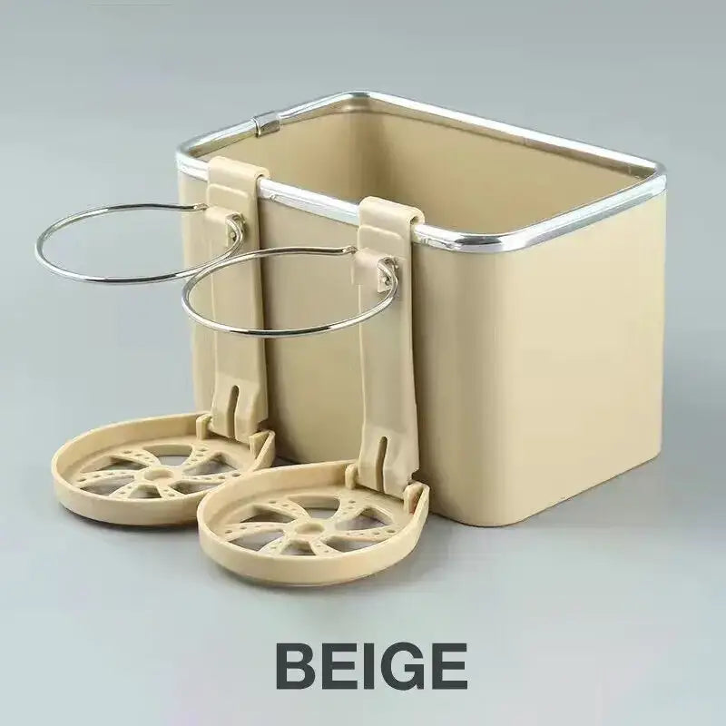 Multifunctional Car Organizer with Lid and Cup Holder