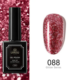 A bottle of lammuiar gel polish in shade 088, featuring a black square container with a glossy finish and gold lettering on the label.