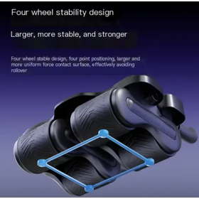 Black rubberized bicycle handlebar grip with integrated ergonomic design and four-wheel stability feature.
