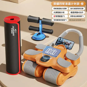 Orange and gray smart fitness roller with digital display