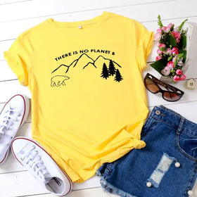 New Letter Print Cotton Short Sleeve T-Shirt