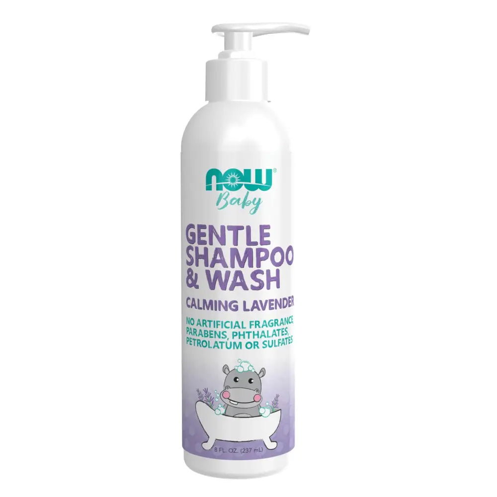 NOW Foods Baby Gentle Shampoo and Wash Calming Lavender Paraben Free 8 Fluid Ounces