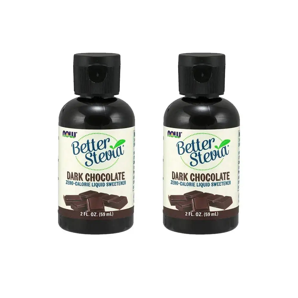 NOW Foods Better Stevia Liquid Dark Chocolate Zero-Calorie Liquid Sweetener Low Glycemic Impact Certified Non-GMO 2-Ounce (2 Pack)