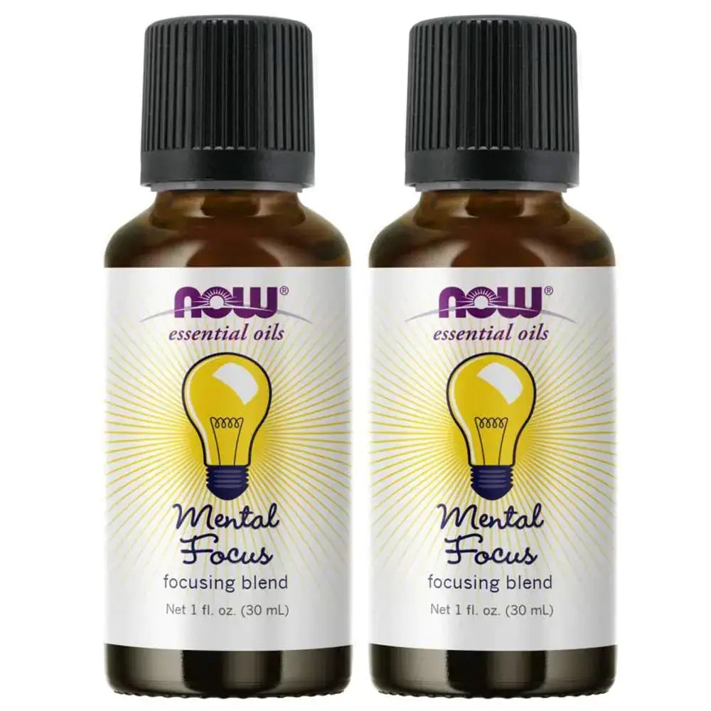 NOW Foods Mental Focus Oil Blend 1 Fluid Ounce (2 Pack)