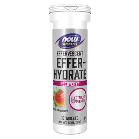 NOW Foods Sports Nutrition Effervescent Effer-Hydrate Electrolyte Supplement Recovery* Orange Strawberry 10 Tablets
