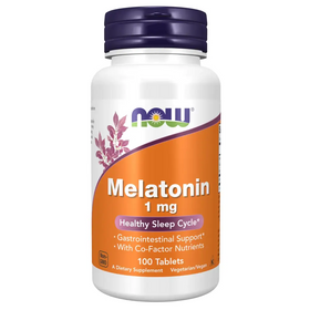 NOW Foods Supplements Melatonin 1 mg with Co-Factor Nutrients Healthy Sleep Cycle* 100 Tablets