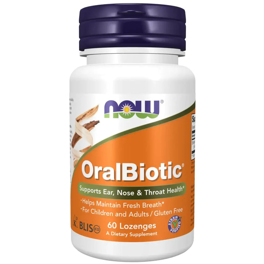 NOW Foods Supplements OralBiotic™ Developed for Adults & Children Strain Verified 60 Lozenges