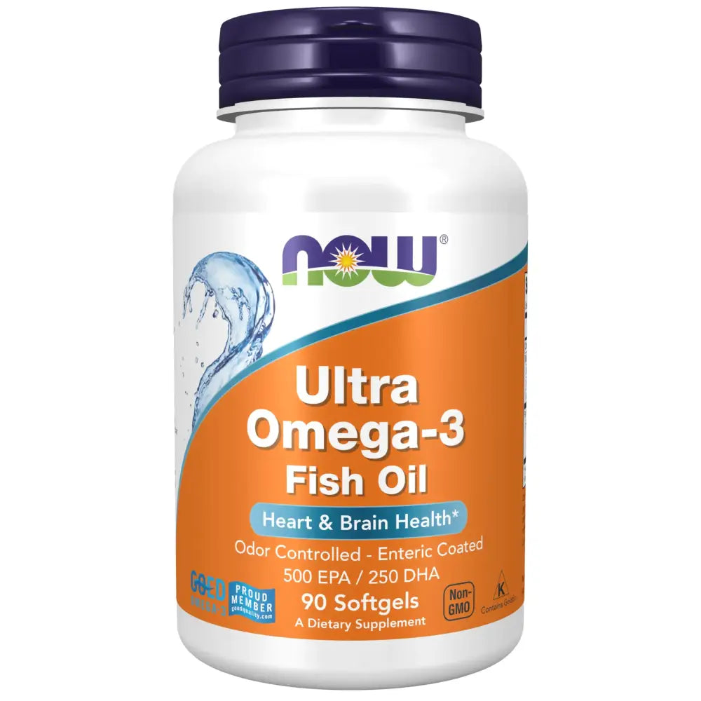 NOW Foods Supplements Ultra Omega-3 Molecularly Distilled and Enteric Coated 90 Softgels
