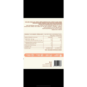 The back label of a nutridairy brand plant-based vegan product, featuring nutritional information and certification icons in turkish.