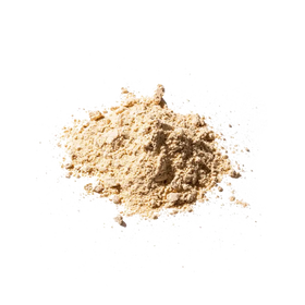 A mound of fine, light beige powder with a slightly granular texture.