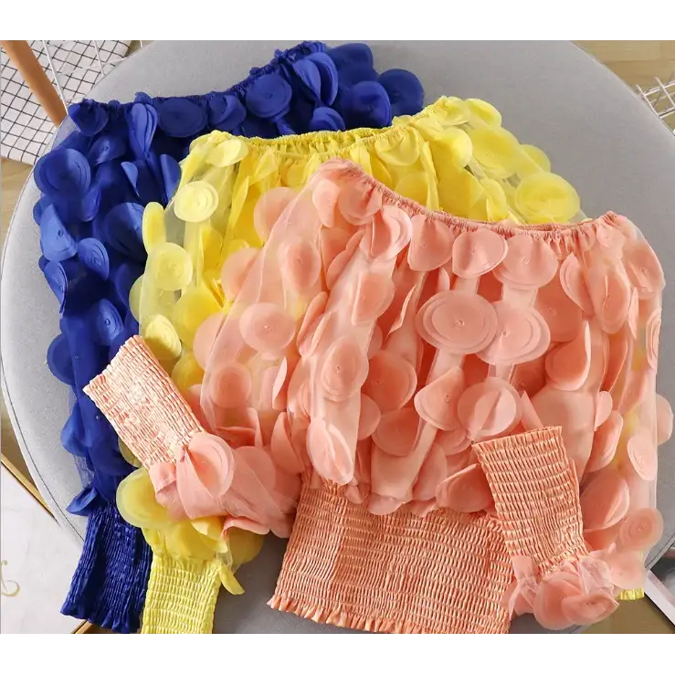 Off-Shoulder Waist-Tied Blouse with Puff Sleeves