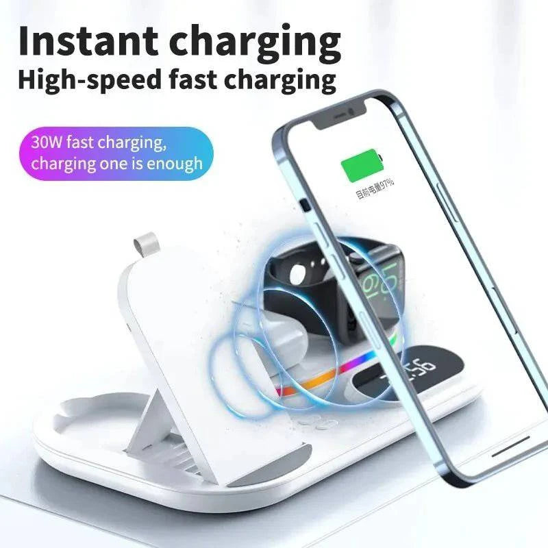 OliSnap™ 4 in 1 Wireless Charger Stand With RGB Light - Joomcy