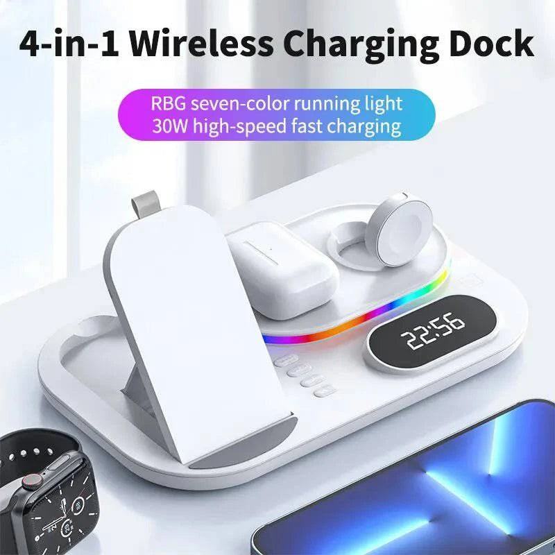 OliSnap™ 4 in 1 Wireless Charger Stand With RGB Light - Joomcy