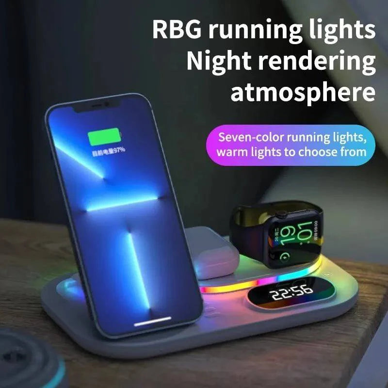 OliSnap™ 4 in 1 Wireless Charger Stand With RGB Light - Joomcy