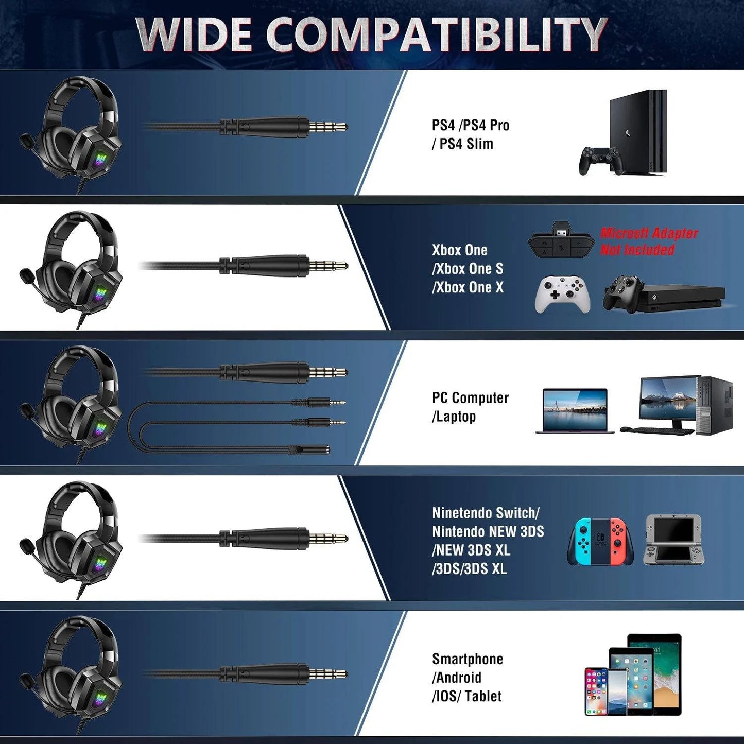 ONIKUMA™ K8 Gaming Headphones with Flexible HD Mic & RGB Light - Joomcy