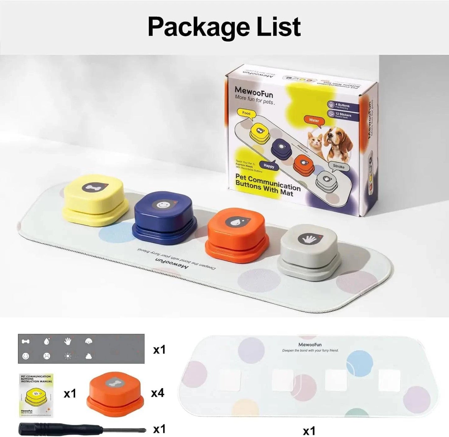 Pet Mewoofun Voice Recording Button Toy - Joomcy