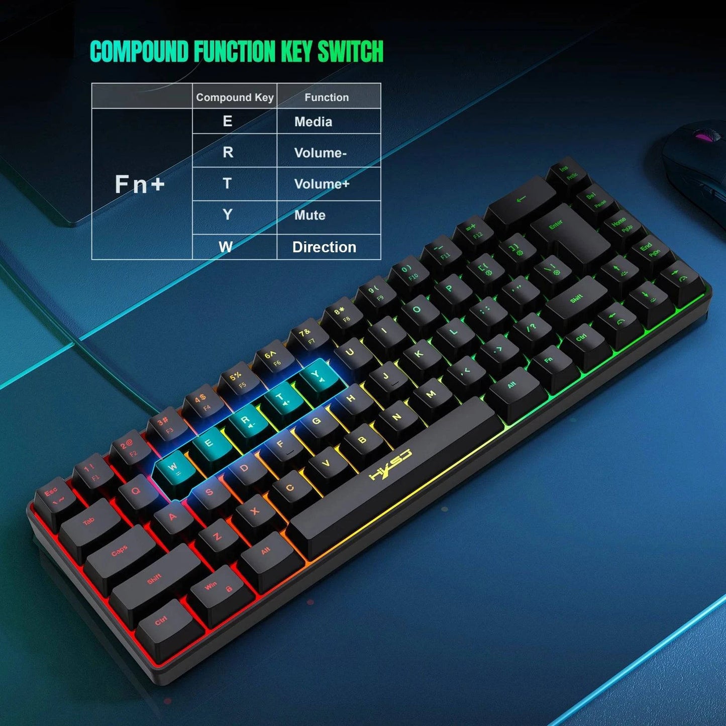 ProKeys™ Mini Gaming Keyboard USB Wired - Joomcy