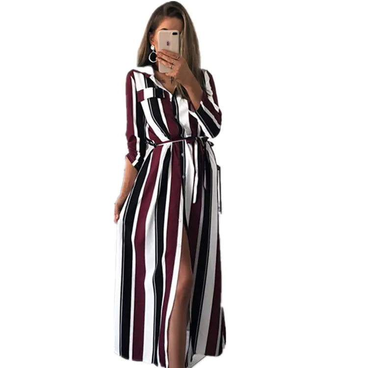 Colorful Striped Shirt Dress for Women - Wholesale New款 - Joomcy