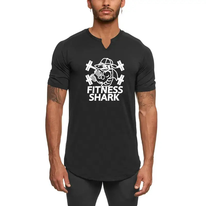 Quality Men's V-Neck Slim Fit Gym T-Shirt (Short Sleeve)