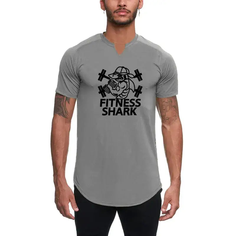 Quality Men's V-Neck Slim Fit Gym T-Shirt (Short Sleeve)