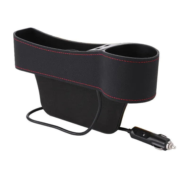 Car Storage Box with Dual USB Charger and Cup Holder - Joomcy