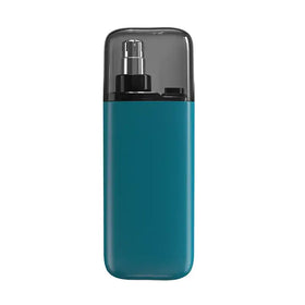 Teal-colored vape pen with a transparent top cap and black accents.